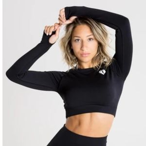 NEW Women's Best Move Seamless Workout Crop Top Black Size Small